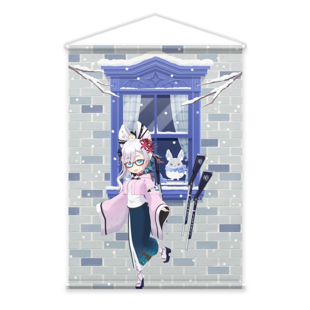 【朧桜夜】12月冬コーデ-タペストリー-G1098