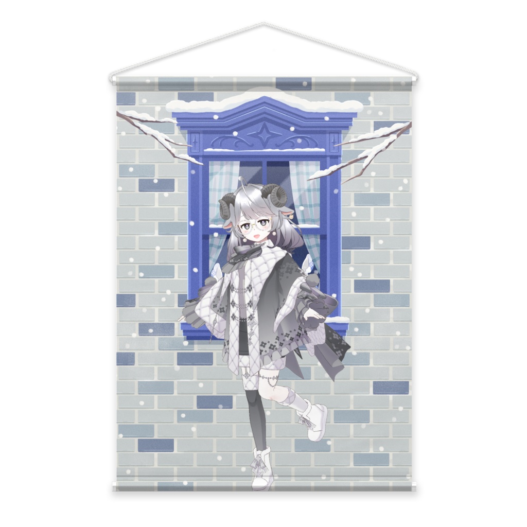 【木ノ姫みお】12月冬コーデ-タペストリー-G1027