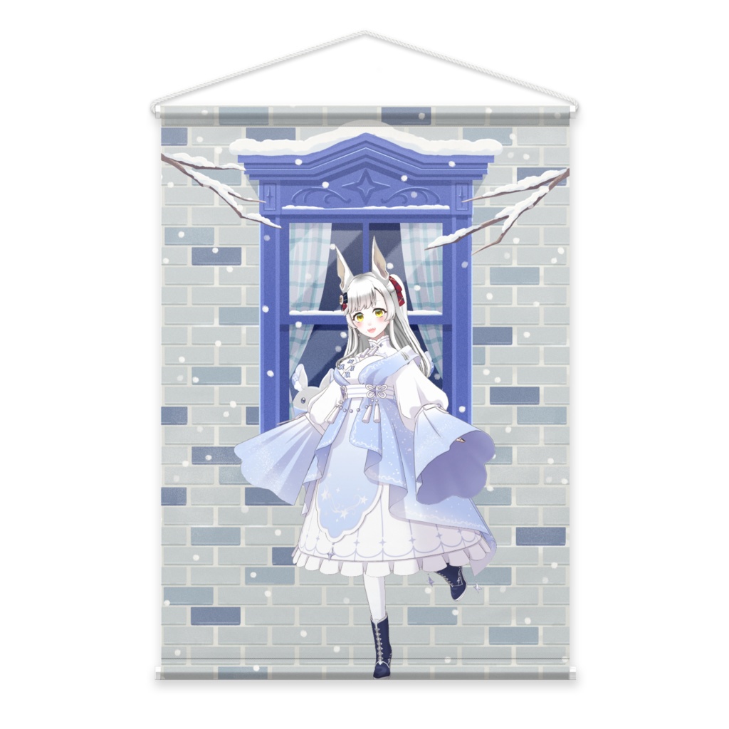 【朱月 よる】12月冬コーデ-タペストリー-G0772