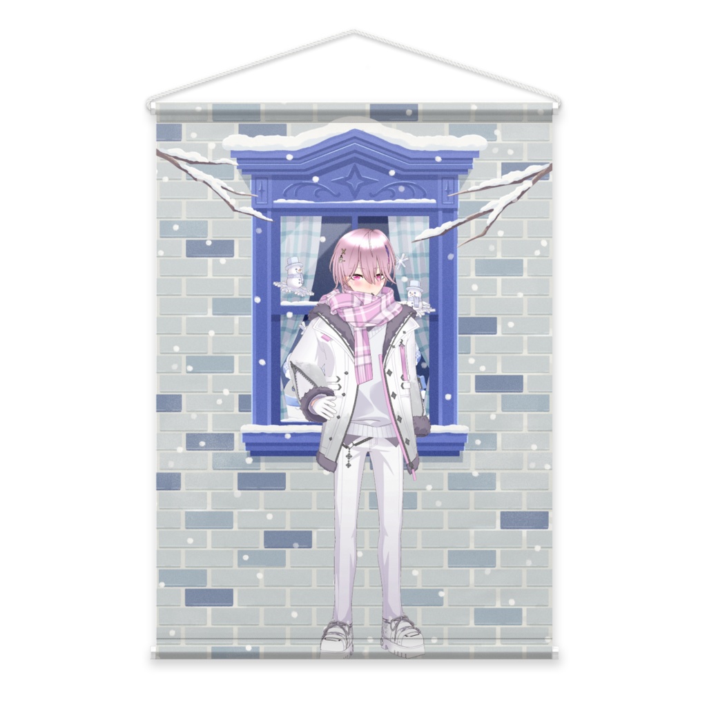 【桃 世   リ ン】12月冬コーデ-タペストリー-G0908