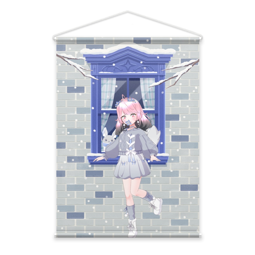 【桃咲ルカ】12月冬コーデ-タペストリー-G0912