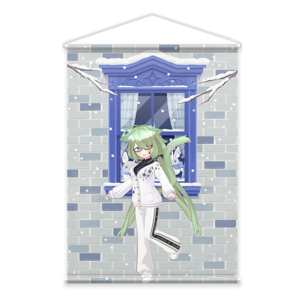 【桜神   音狐】12月冬コーデ-タペストリー-G0735