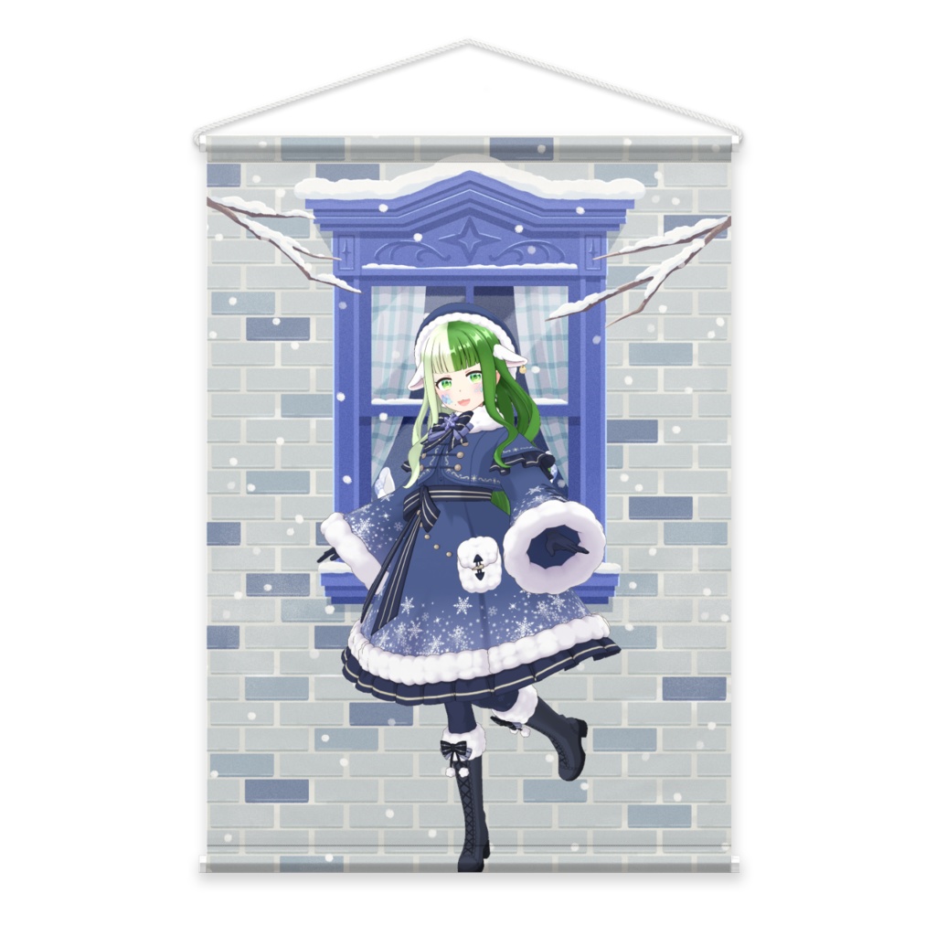 【梅雨宮あじさい】12月冬コーデ-タペストリー-G0939