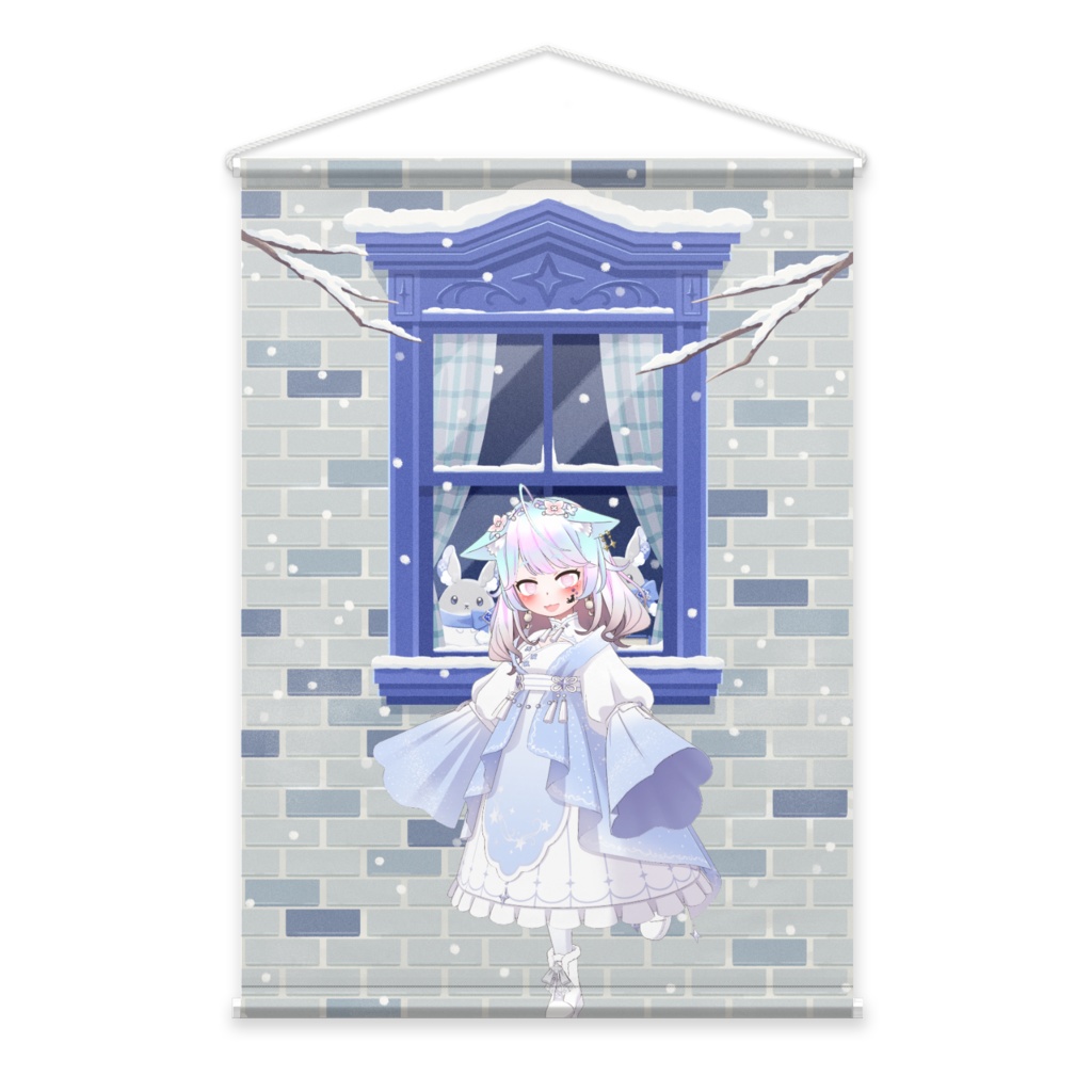 【梅雨宮 みけ】12月冬コーデ-タペストリー-G0938