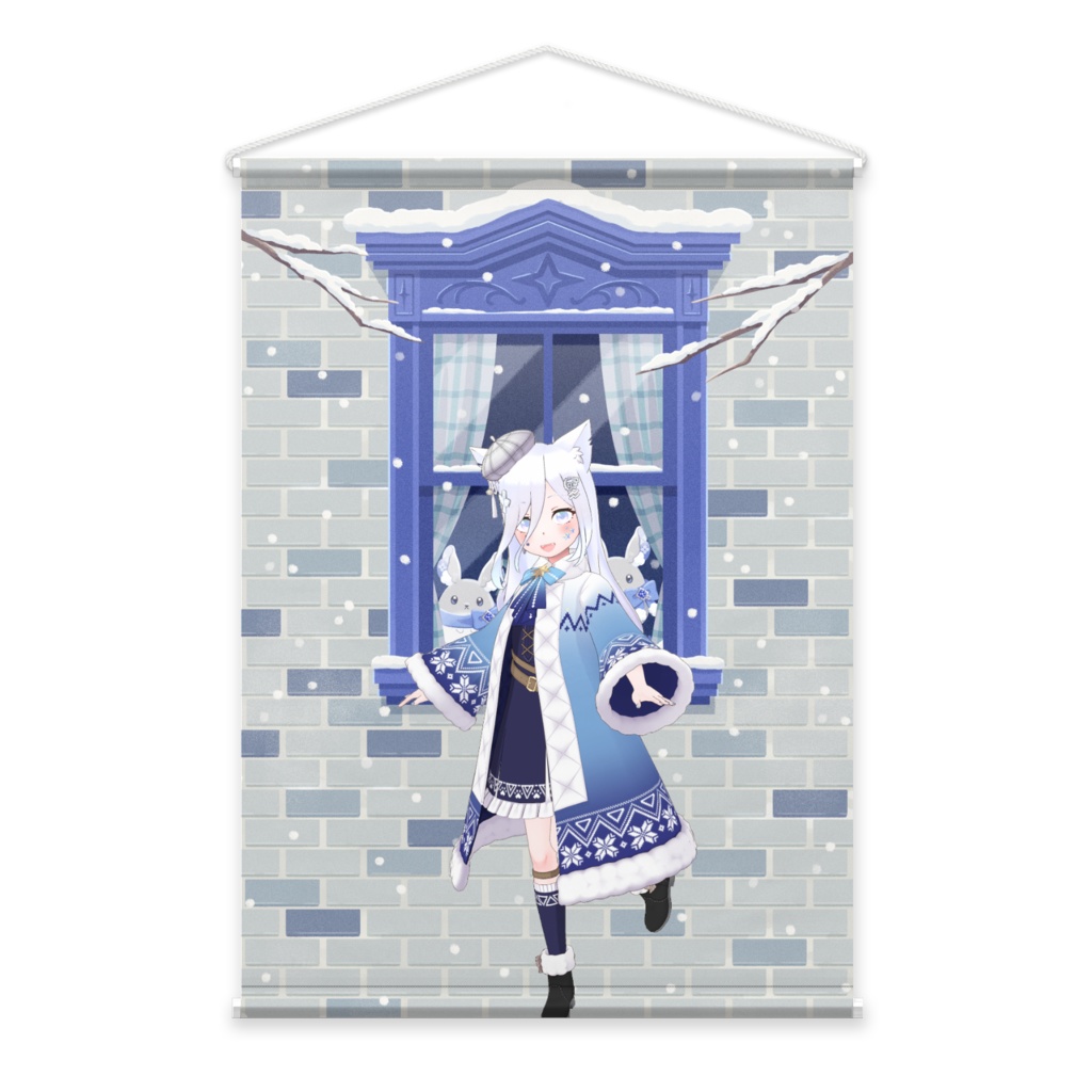 【梦衲もでき】12月冬コーデ-タペストリー-G1095