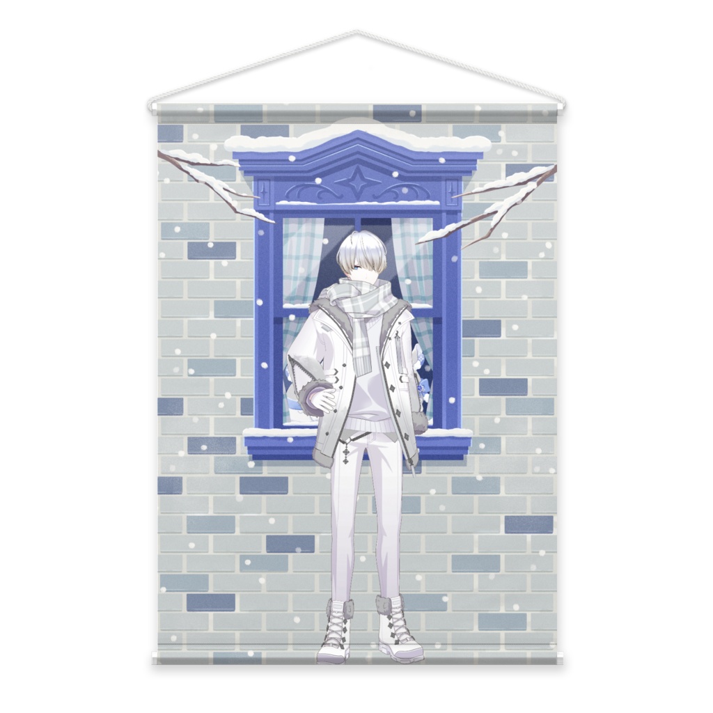 【楪ゆずる】12月冬コーデ-タペストリー-G1101