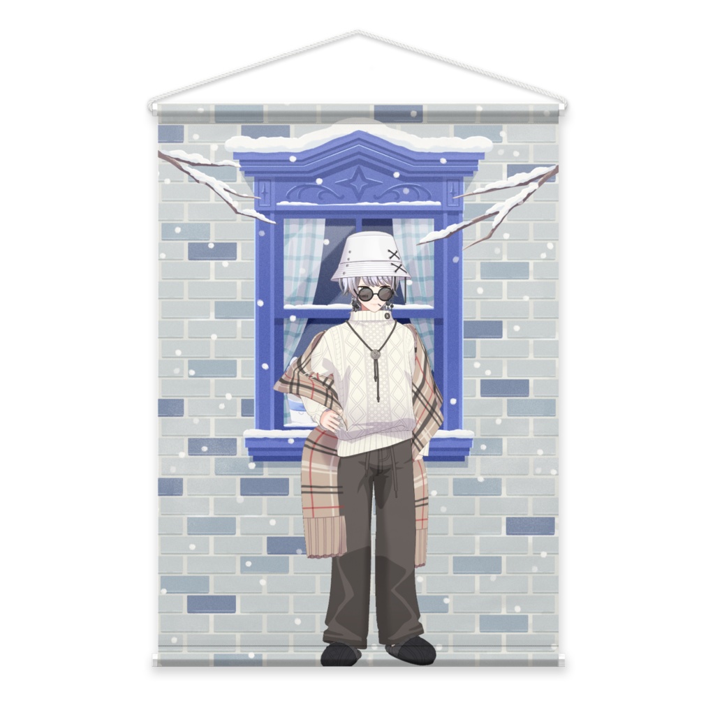 【歌楽音 はく】12月冬コーデ-タペストリー-G0603