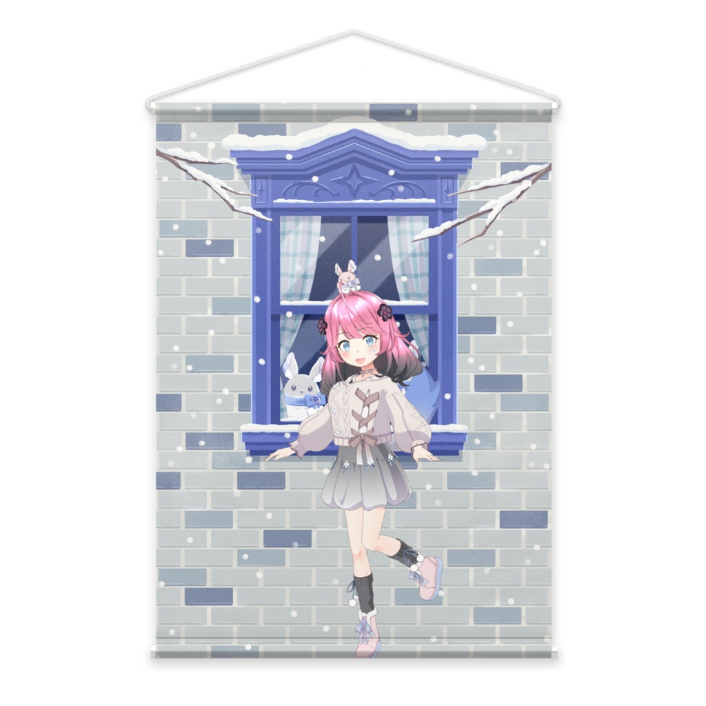 【歩原莉子】12月冬コーデ-タペストリー-G0999