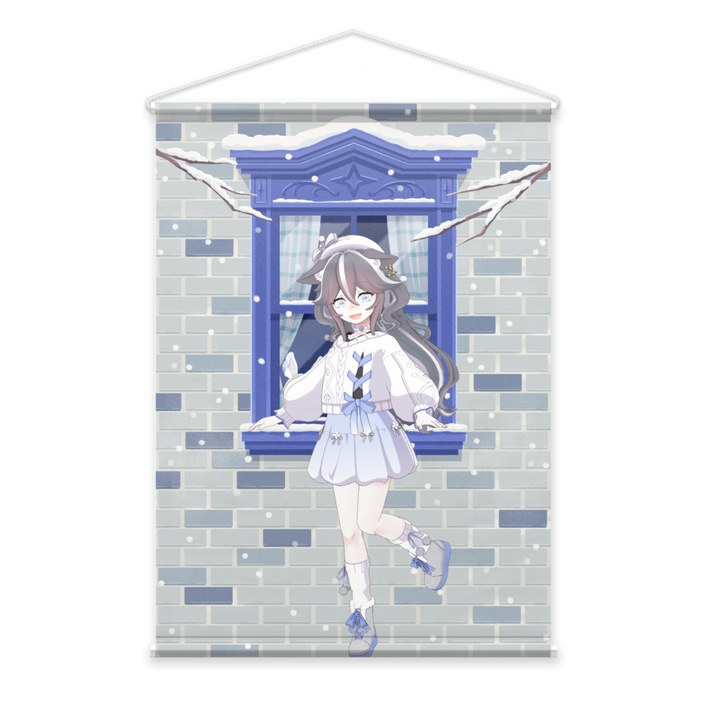 【灰雲ひるま】12月冬コーデ-タペストリー-G0619