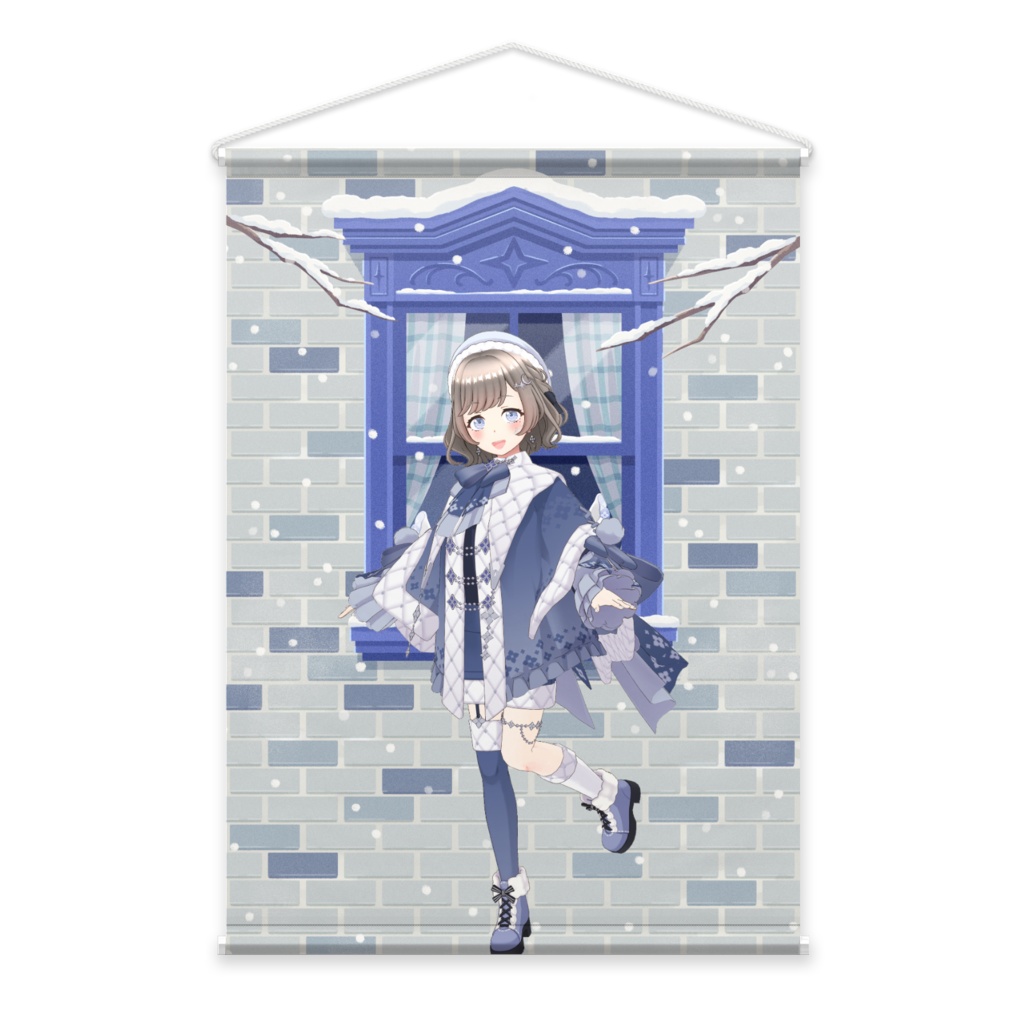 【琴吹葉留】12月冬コーデ-タペストリー-G0652