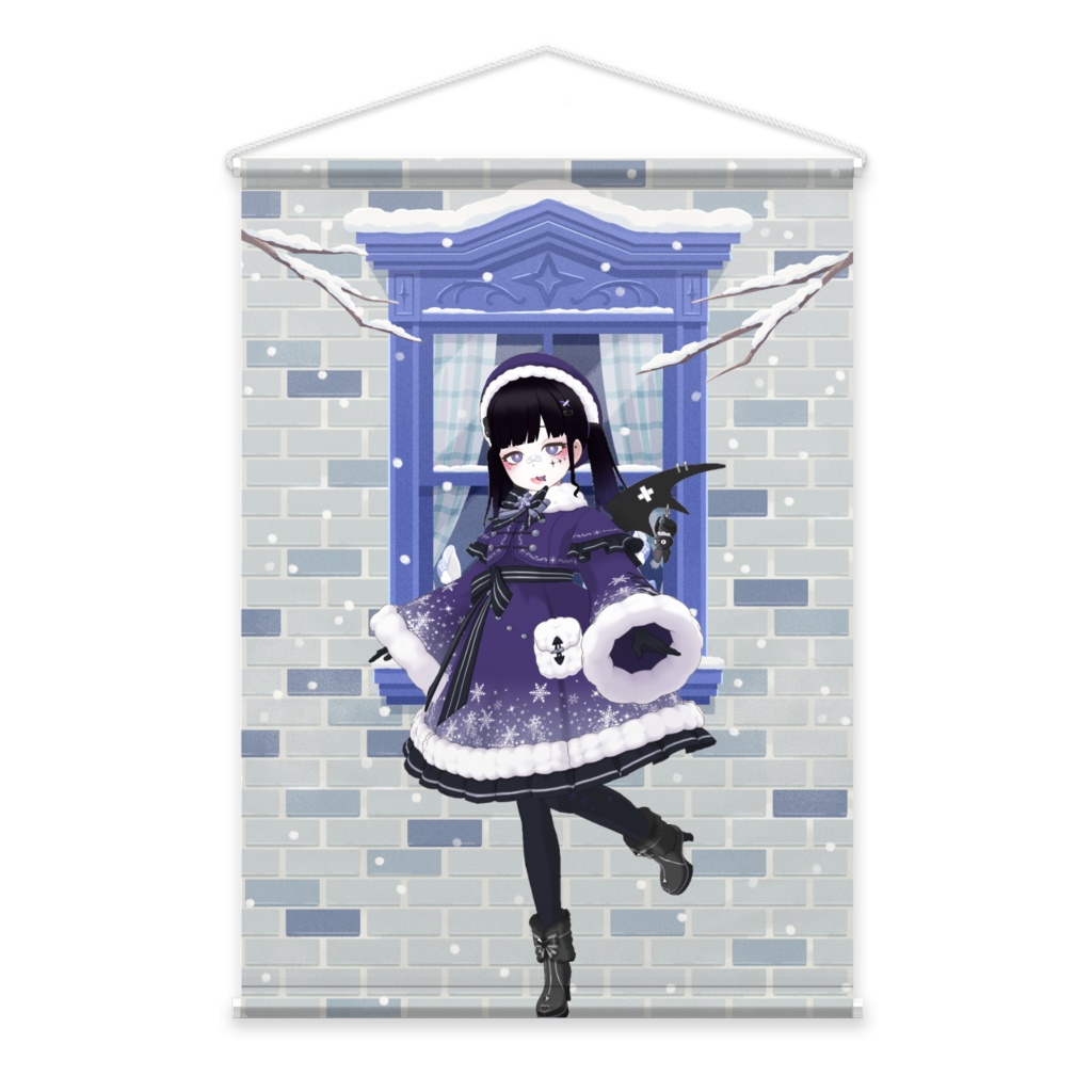 【甘衣 姫乃】12月冬コーデ-タペストリー-G0627