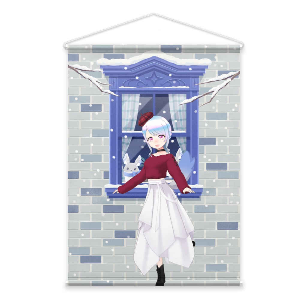 【白愛 てち】12月冬コーデ-タペストリー-G0940