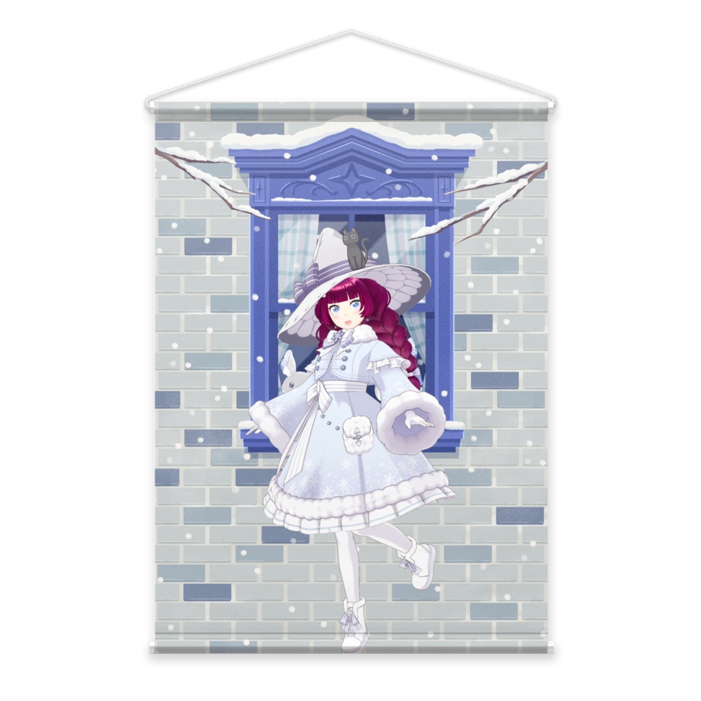 【白雪まく】12月冬コーデ-タペストリー-G0953