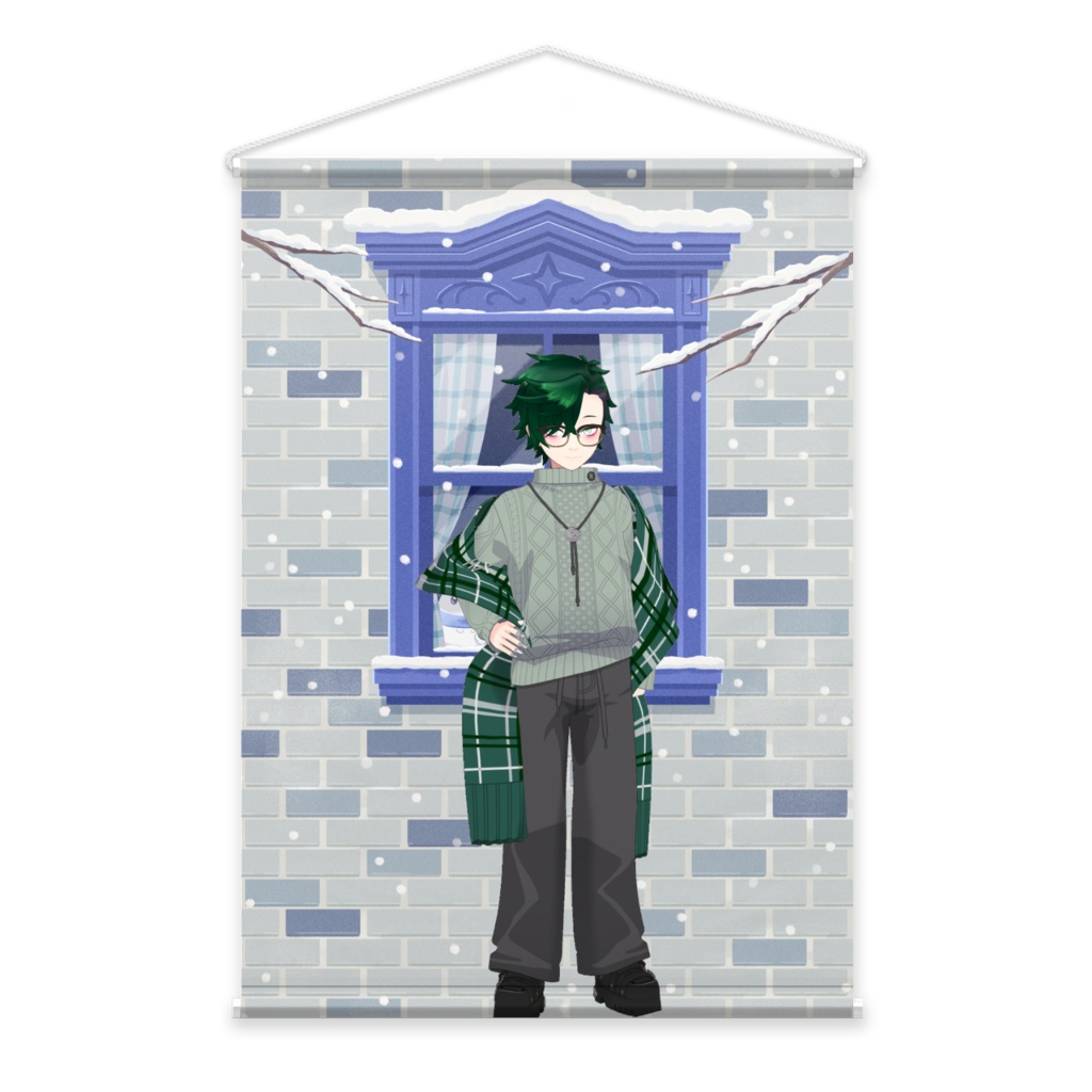 【碧爽 翠】12月冬コーデ-タペストリー-G0997