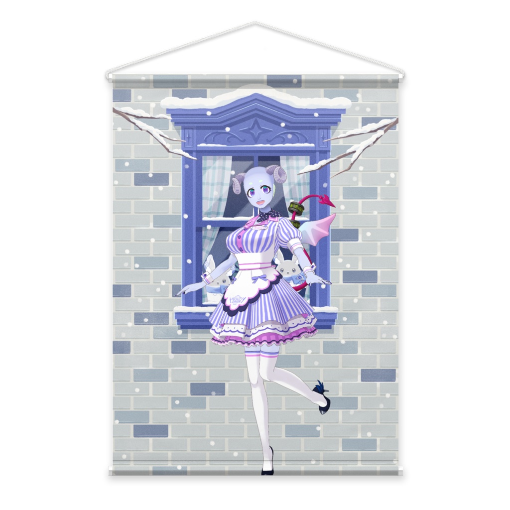 【祈祷師つるみ】12月冬コーデ-タペストリー-G0634