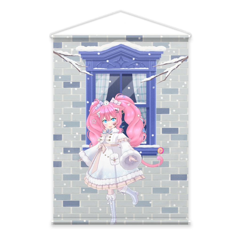 【神咲麻里】12月冬コーデ-タペストリー-G0805