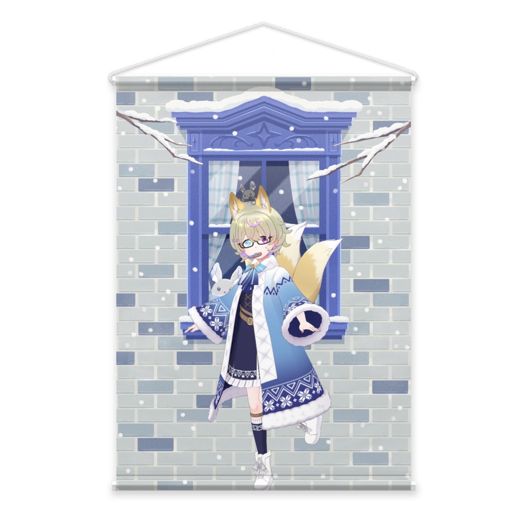 【神崎 狐】12月冬コーデ-タペストリー-G0806