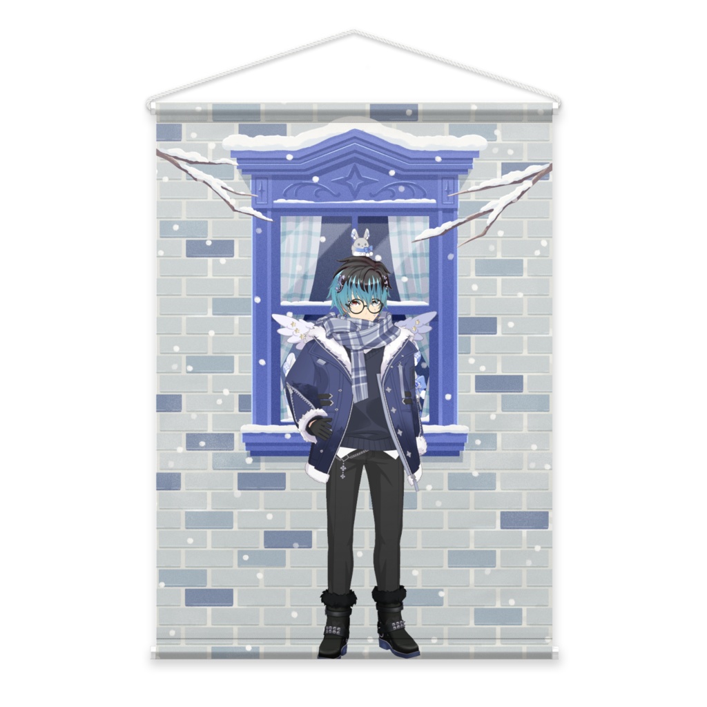 【紫銀】12月冬コーデ-タペストリー-G0748