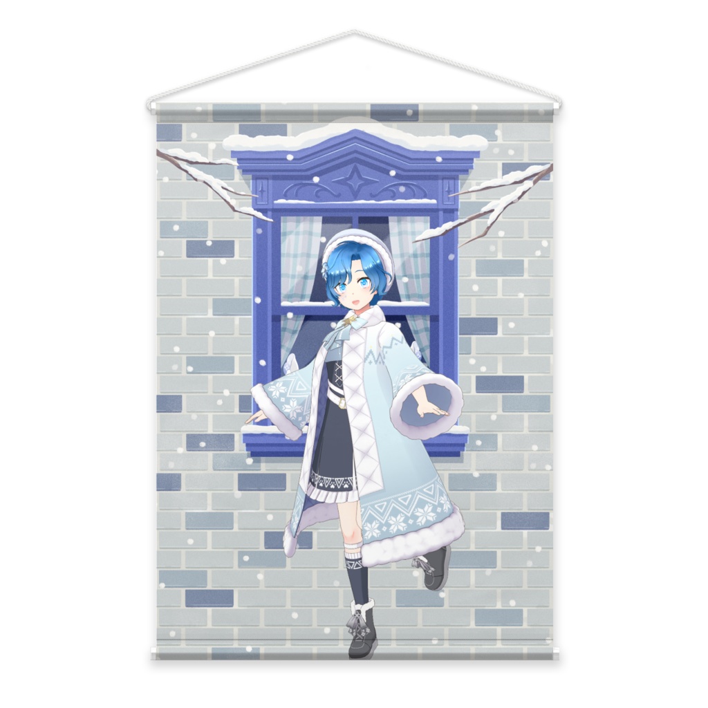 【藍白 凪】12月冬コーデ-タペストリー-G1068