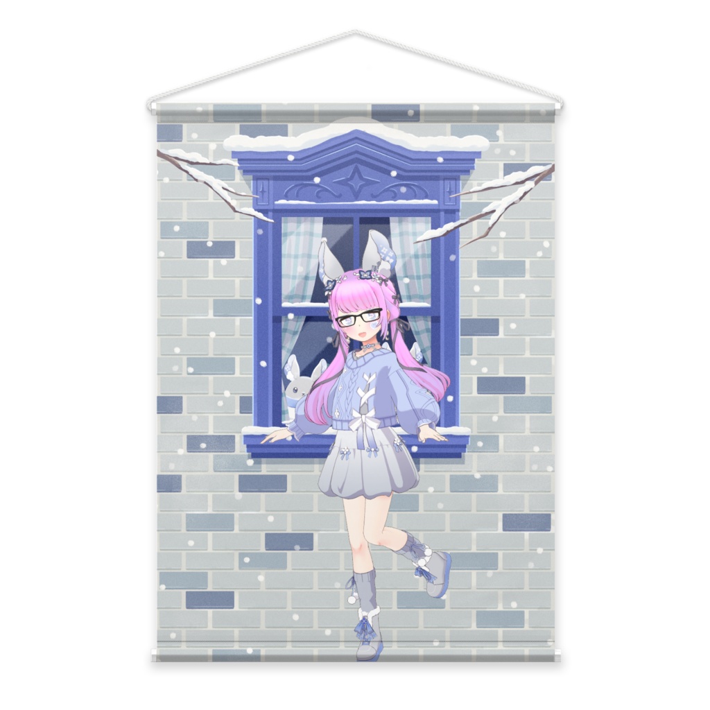 【豹凪 ひょうな】12月冬コーデ-タペストリー-G0980