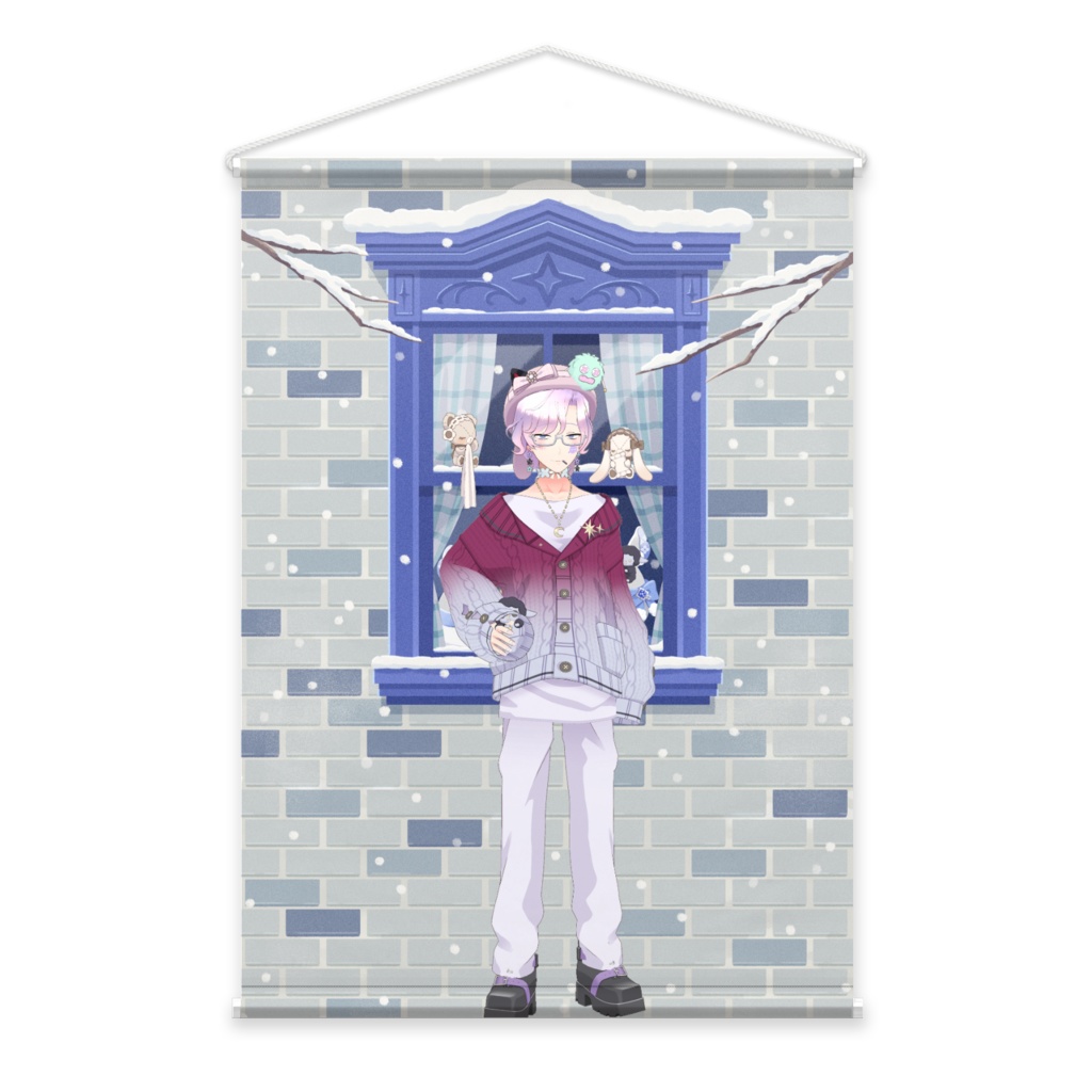 【輝音らみ】12月冬コーデ-タペストリー-G0635