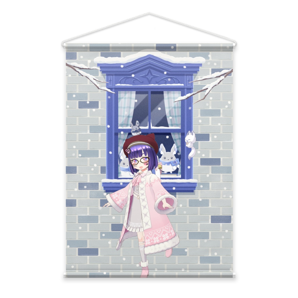 【桜猫狐獅羊唯mei】12月冬コーデ-タペストリー-G0737