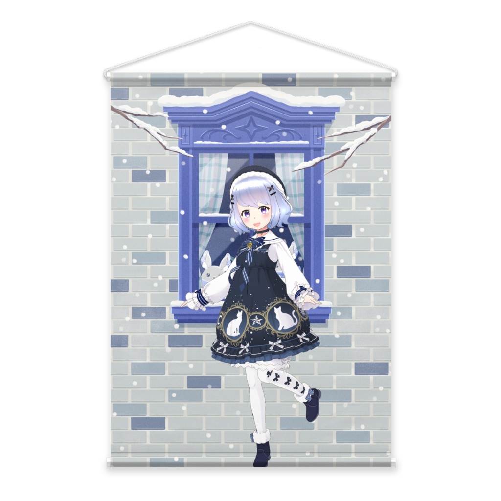 【釣鐘ふうり】12月冬コーデ-タペストリー-G0880