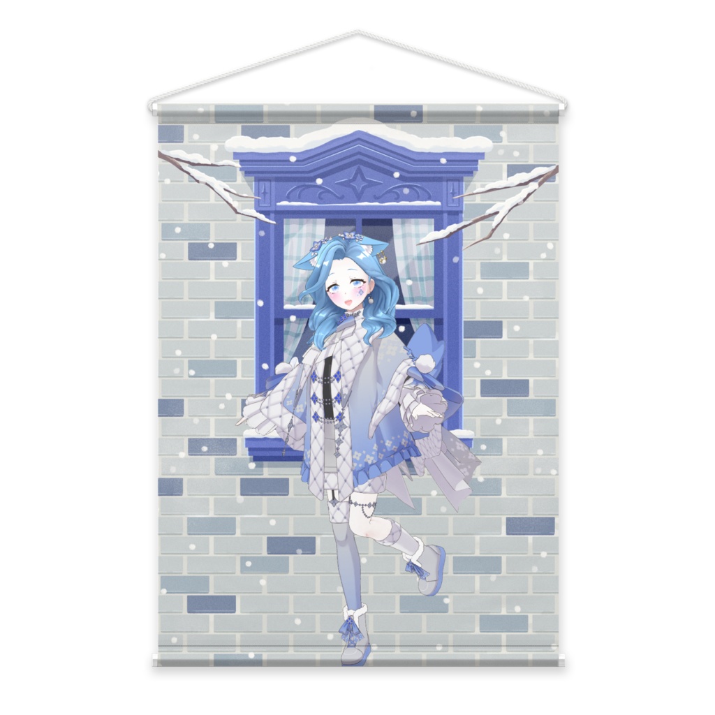 【雪野 雪輝】12月冬コーデ-タペストリー-G0853