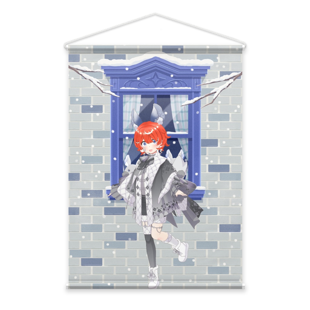 【露絵】12月冬コーデ-タペストリー-G1085