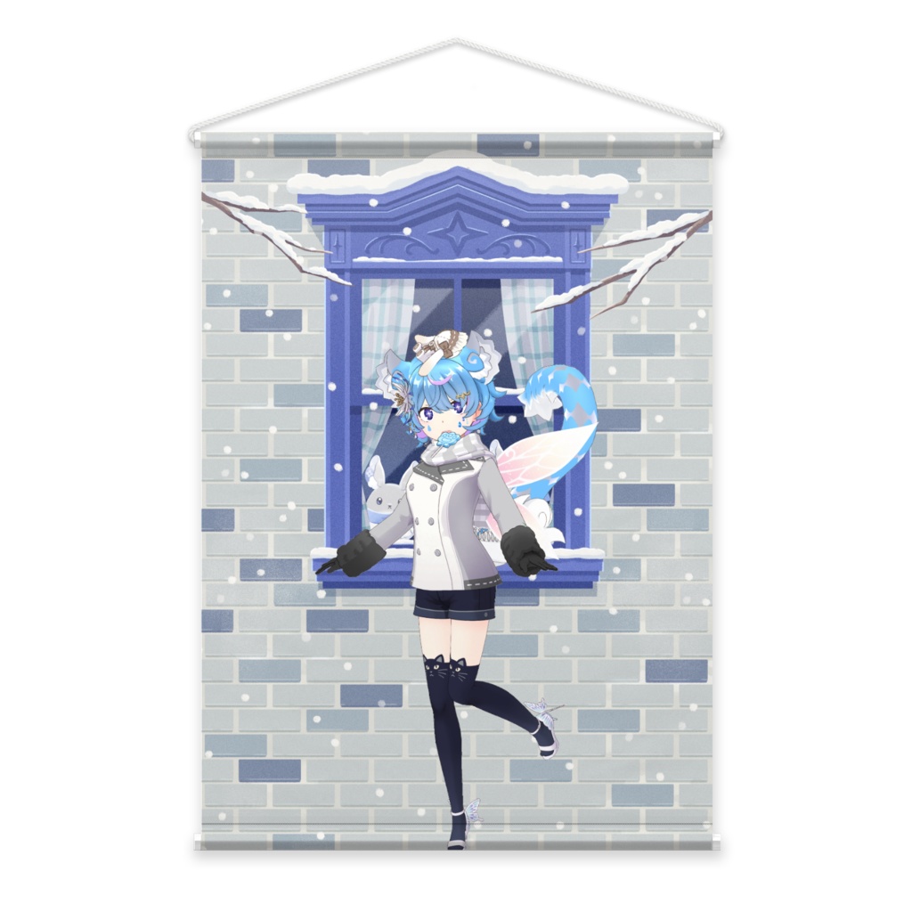 【風るん）】12月冬コーデ-タペストリー-G0987