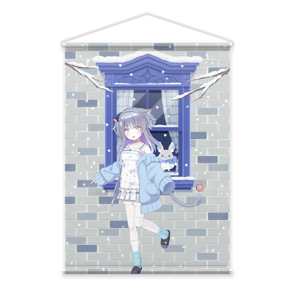 【風町ミナモ】12月冬コーデ-タペストリー-G0988