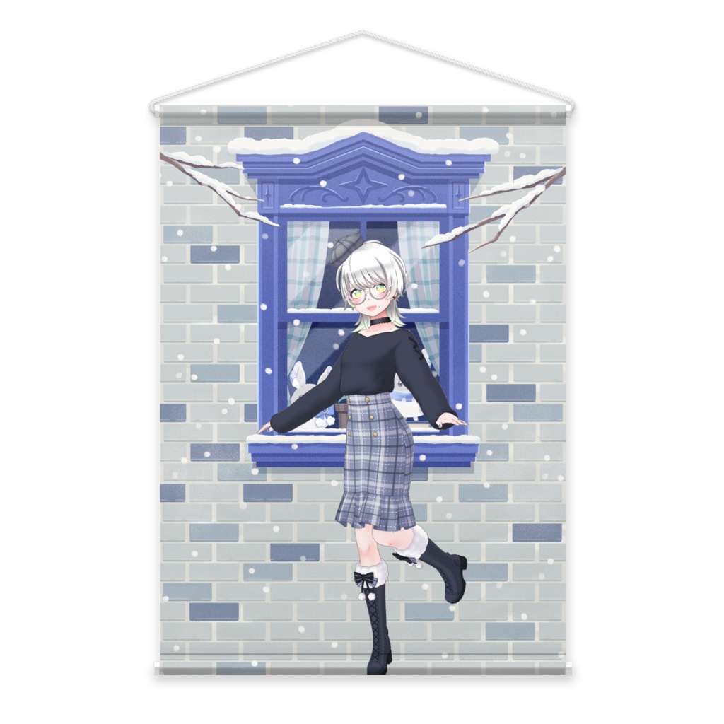 【麻芽乃 笑】12月冬コーデ-タペストリー-G1008