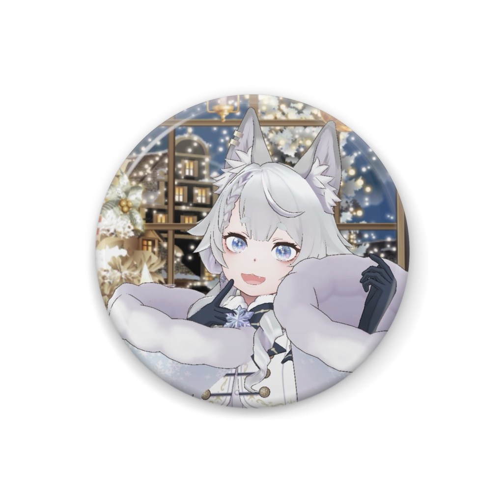 【吠成アマネ】12月冬コーデ-缶バッジ-G1004