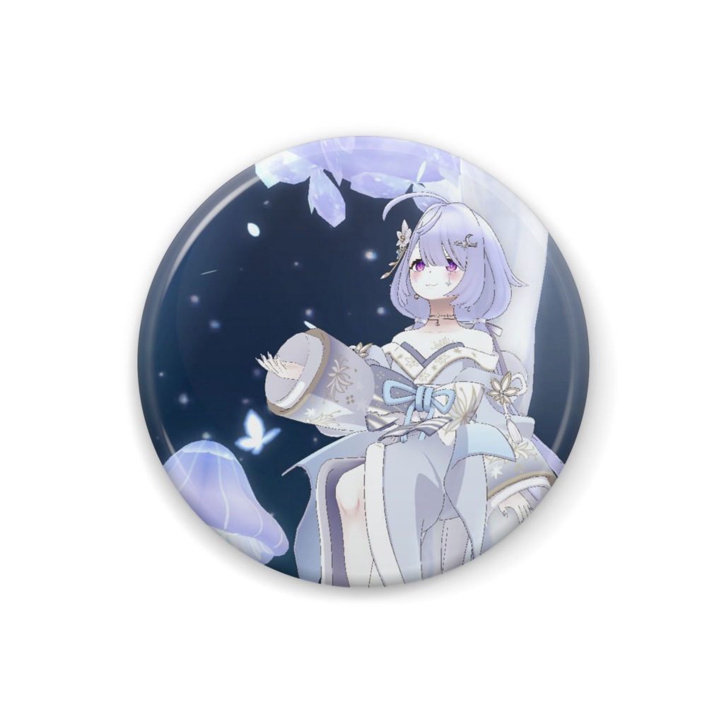 【夜月ハナ】12月冬コーデ-缶バッジ-G1032