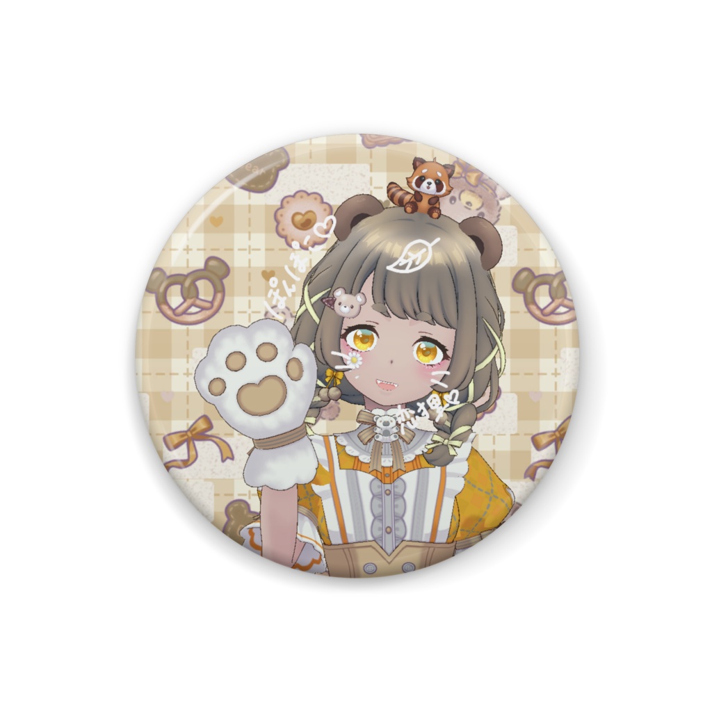 【恋狸。】12月冬コーデ-缶バッジ-G1082