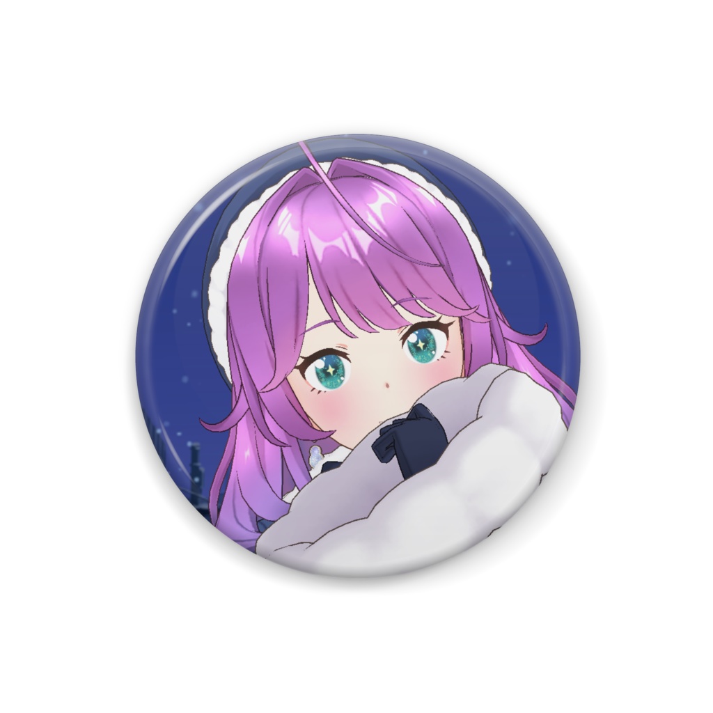 【紫水ぼたん】12月冬コーデ-缶バッジ-G0755