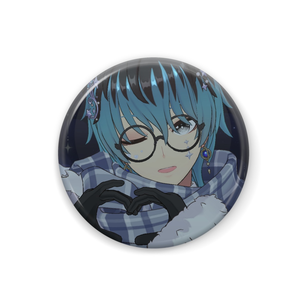 【紫銀】12月冬コーデ-缶バッジ-G0748