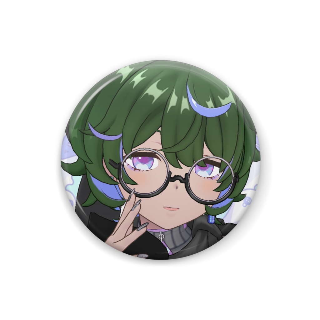 【緑峰きゅびる】12月冬コーデ-缶バッジ-G1076