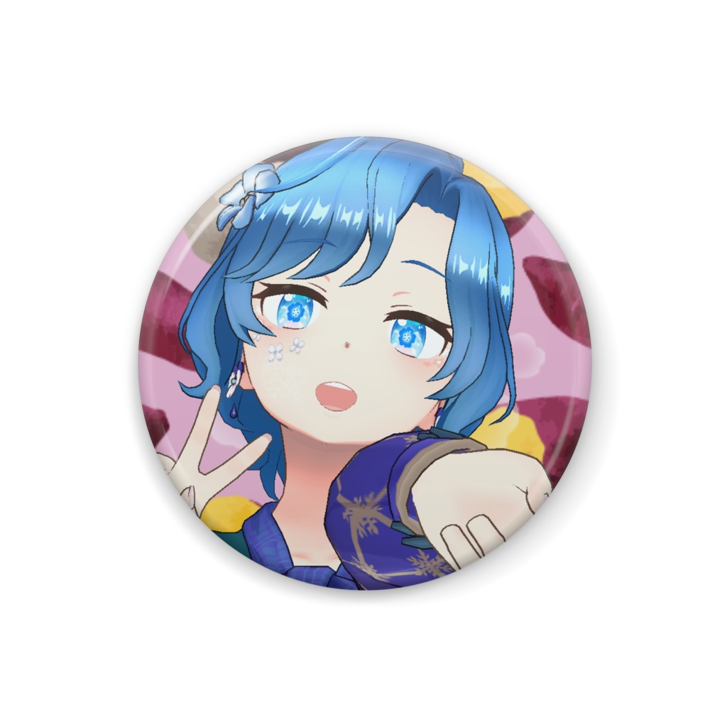 【藍白 凪】12月冬コーデ-缶バッジ-G1068