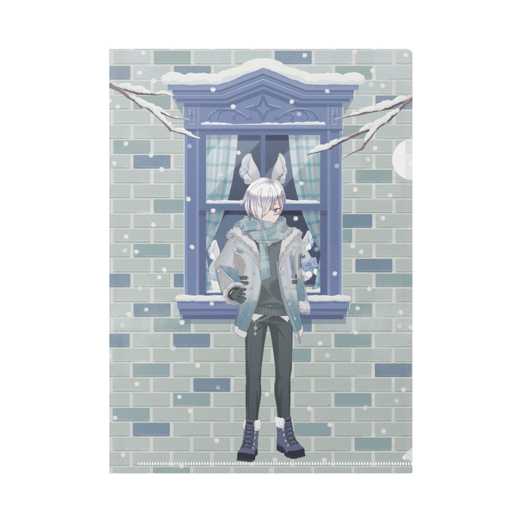 【あなたの愛犬ほたるん】12月冬コーデ-クリアファイル-G0086