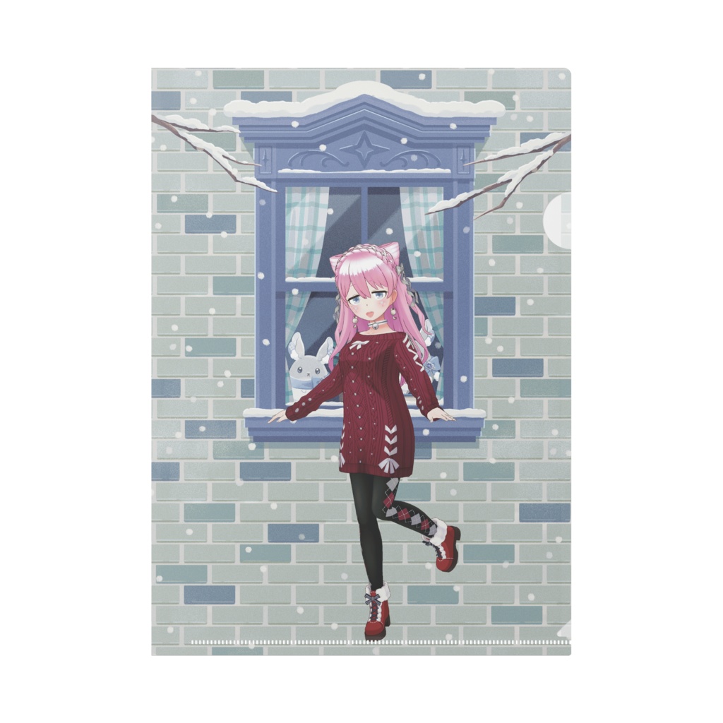 【おやまのるいにゃん】12月冬コーデ-クリアファイル-G0138