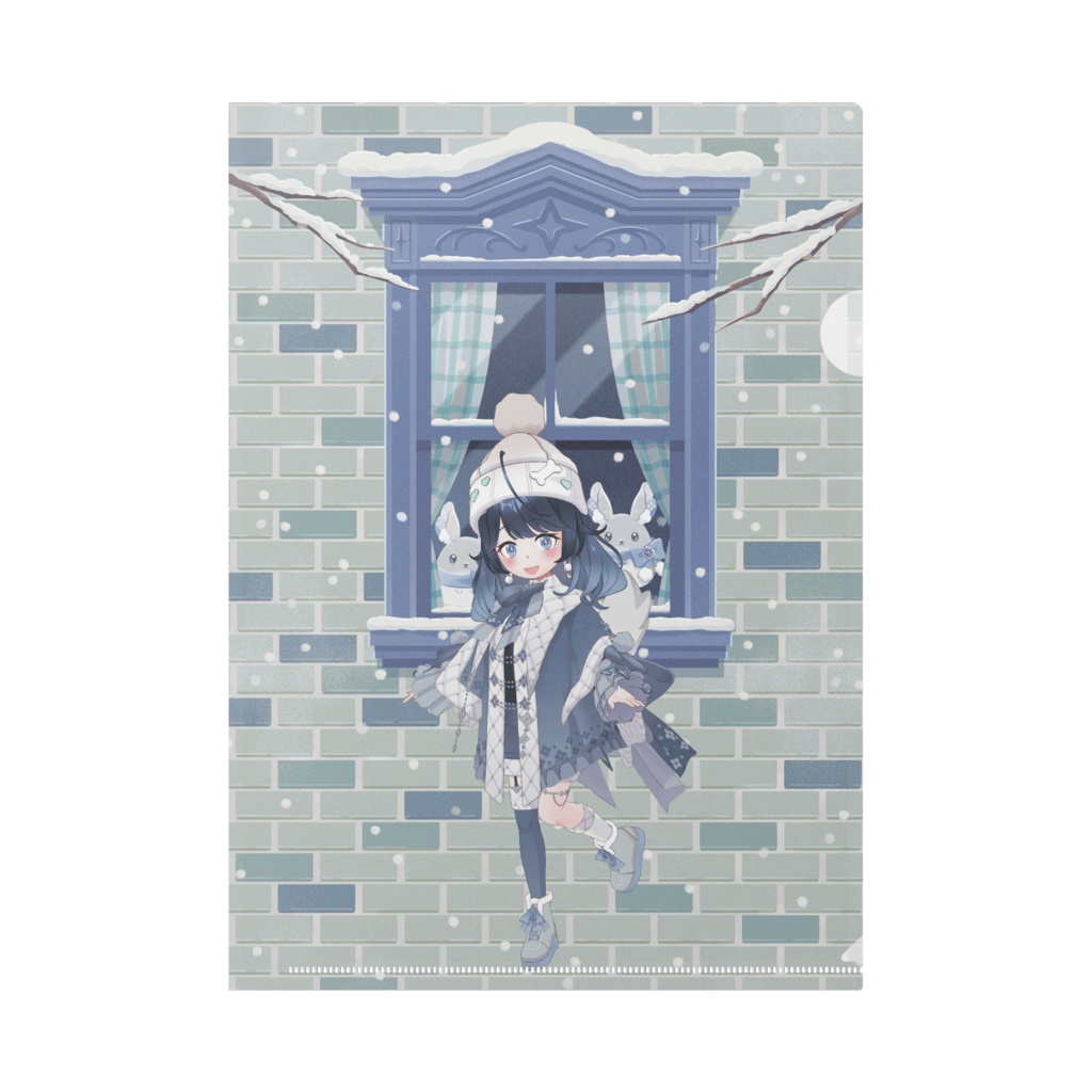 【こんちゃ】12月冬コーデ-クリアファイル-G0200