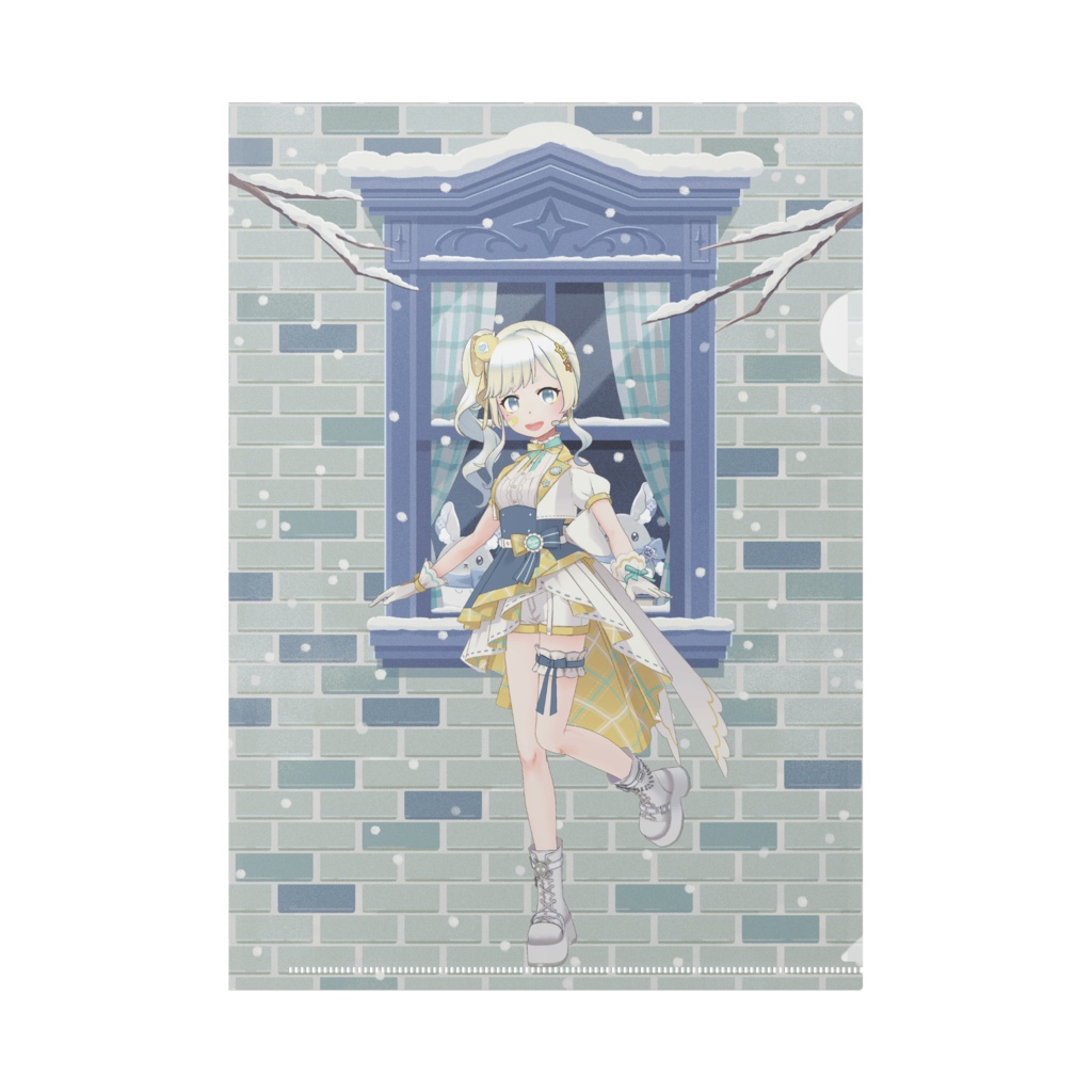 【となりのにこさん。】12月冬コーデ-クリアファイル-G0297