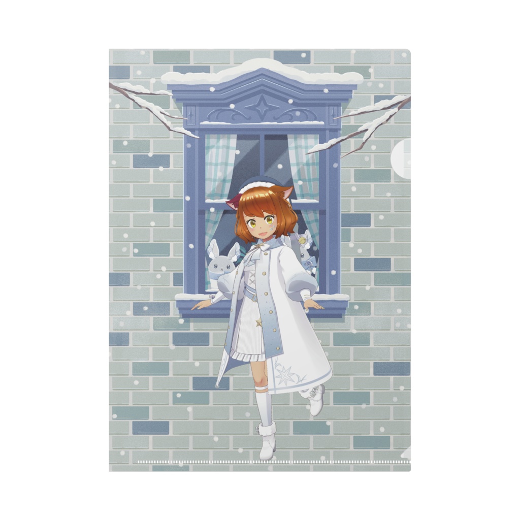 【とりねこ】12月冬コーデ-クリアファイル-G0304