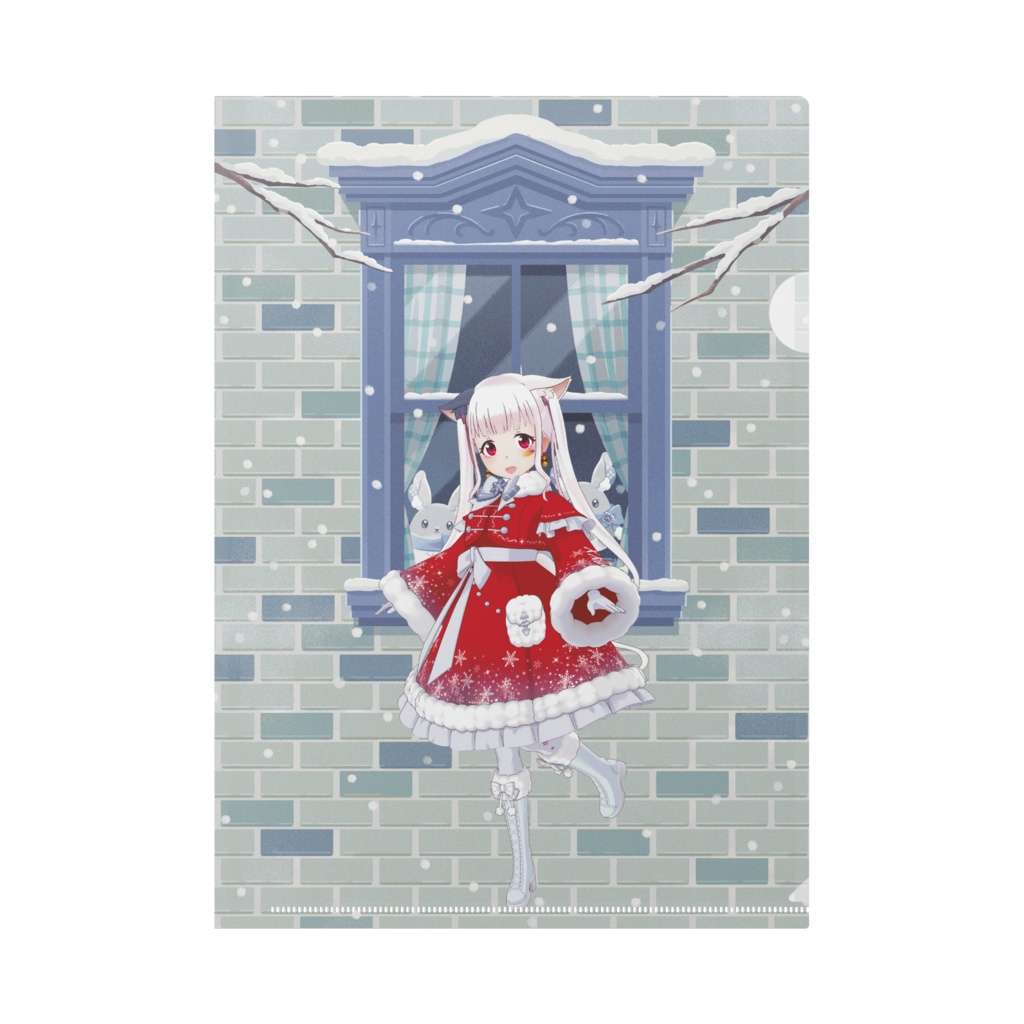 【なまけもの。】12月冬コーデ-クリアファイル-G0325