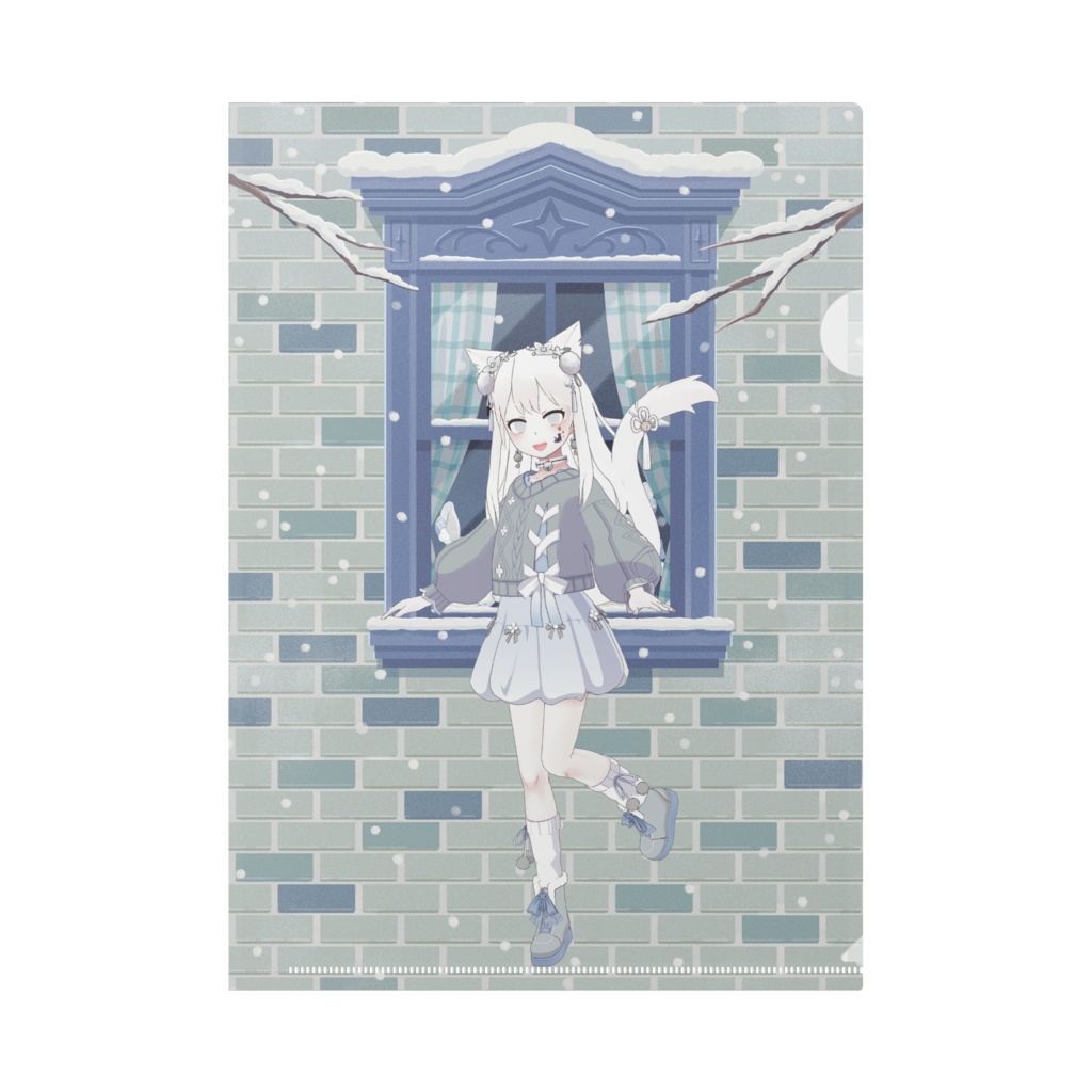 【にゃっき】12月冬コーデ-クリアファイル-G0335