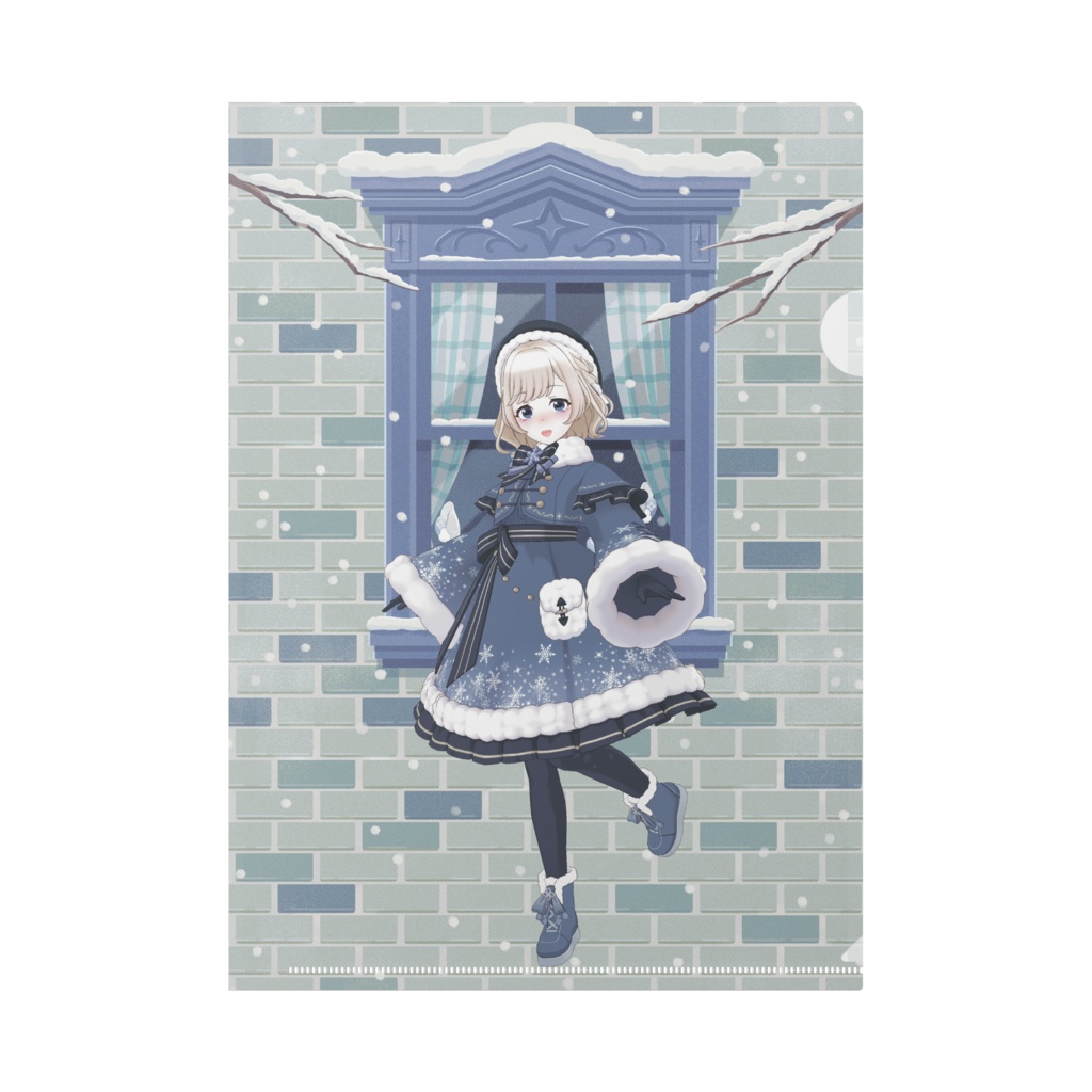 【ねむいちゃん】12月冬コーデ-クリアファイル-G0349