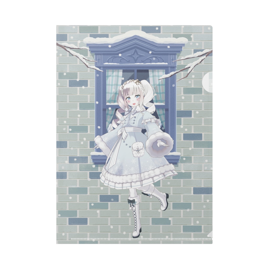【びすにゃ】12月冬コーデ-クリアファイル-G0384