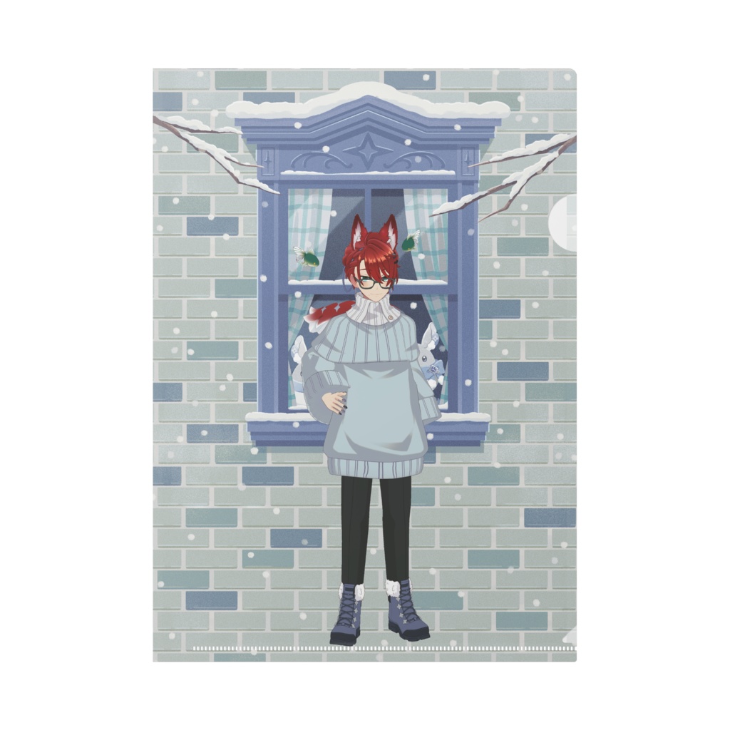 【まぐたろう】12月冬コーデ-クリアファイル-G0420