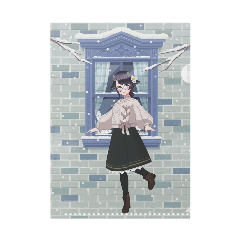 【りぃなたん】12月冬コーデ-クリアファイル-G0537